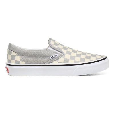Vans Checkerboard Classic Slip-On - Kadın Slip-On Ayakkabı (Gümüş)